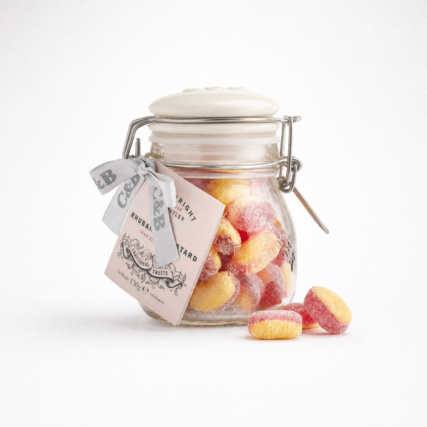 Rhubarb & Custard Sweets in Jar